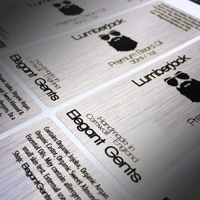 etykiety na folii srebrnej szczotkowanej